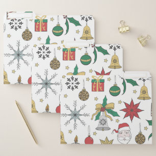 Unique Hand Dawn Christmas Doddles Design File Folder