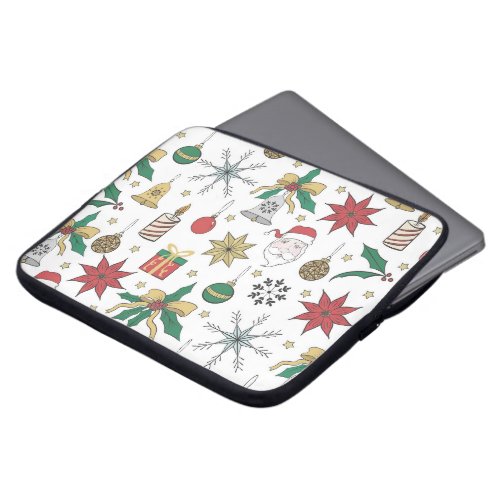 Unique Hand Dawn Christmas Doddles Design Laptop Sleeve