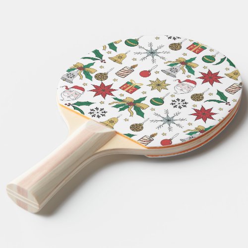 Unique Hand Dawn Christmas Doddles Design Ping Pong Paddle