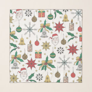 Unique Hand Dawn Christmas Doddles Design Scarf