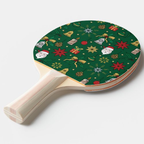 Unique Hand Dawn Christmas Doddles Green Design Ping Pong Paddle