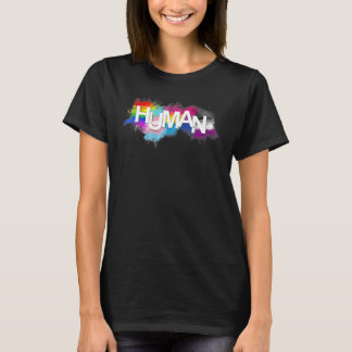 Unique Hand Drawn Human Flags Paint Gay Pride Flag T-Shirt