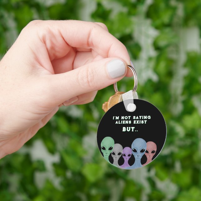 Unique Hand Drawn Multi Coloured Aliens  Keychain (Hand)