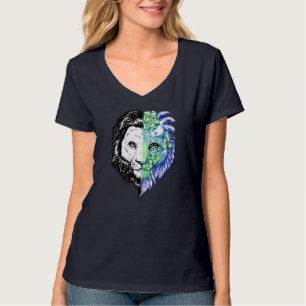 Unique Hand Drawn Mystic Lion Women's Football Tee