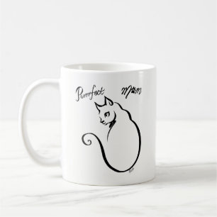 Unique Hand Drawn Perfect Mom Cat Art Mug