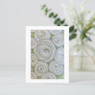 Unique hand drawn roses. Original artwork Postcard