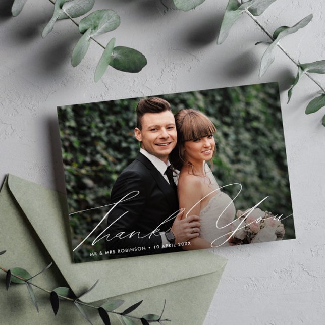 unique hand modern script thank you card (Creator Uploaded)