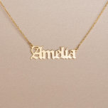 Unique Handmade Gold Name Chain Necklace<br><div class="desc">These necklaces beautifully catch the light and leave a gleaming impression! Energetic,  unique,  and wonderfully dynamic. Like you,  our Necklace is full of personality! It makes for a glorious gift or a personal treat for yourself. :)</div>