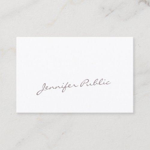 Unique Handwritten Calligraphy Script Luxury Chic Business Card