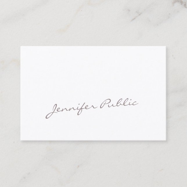 Unique Handwritten Calligraphy Script Luxury Chic Business Card (Front)