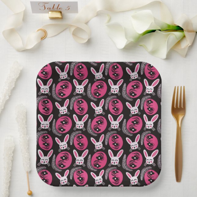 Unique Happy Easter Pattern Paper Plates (Wedding)