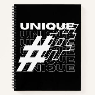 Unique Hashtag Typography Notebook