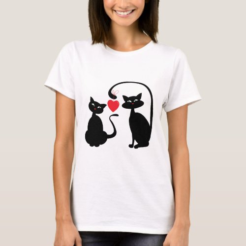 unique heart with cat  T_Shirt