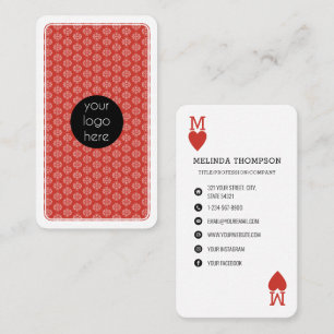 Unique Hearts Business Logo Playing Card