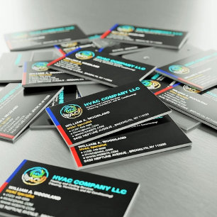 Unique Heating & Cooling Company Logo Slogan HVAC  Business Card Magnet
