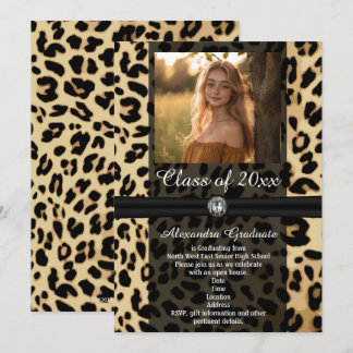 Unique High School Graduation Announcement Leopard