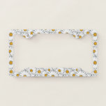 Unique Hip Summer Daisy Floral Pattern Watercolour License Plate Frame at Zazzle