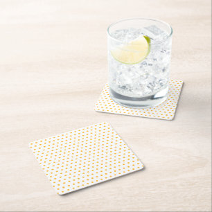 Unique Hip Summer Polka Dots Pattern Square Paper Coaster