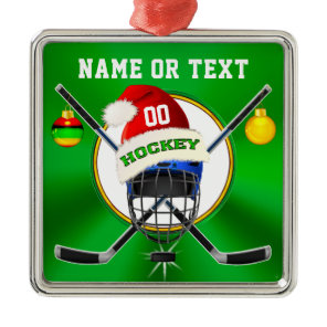 Unique Hockey Christmas Ornaments, Personalized Metal Ornament