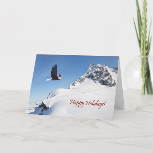 Unique holiday card with an Alaskan Eagle
