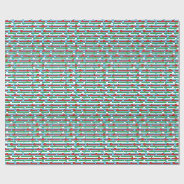 Unique Holiday Colored Pattern Wrapping paper (Flat)