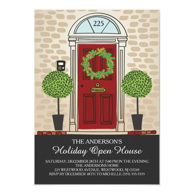 Unique Holiday Open House Party Invitation