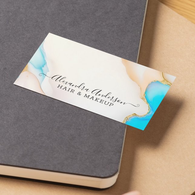 Unique Holographic Opal Agate Gold Details  Business Card (Unique Holographic Opal Agate Gold Details Business Card)