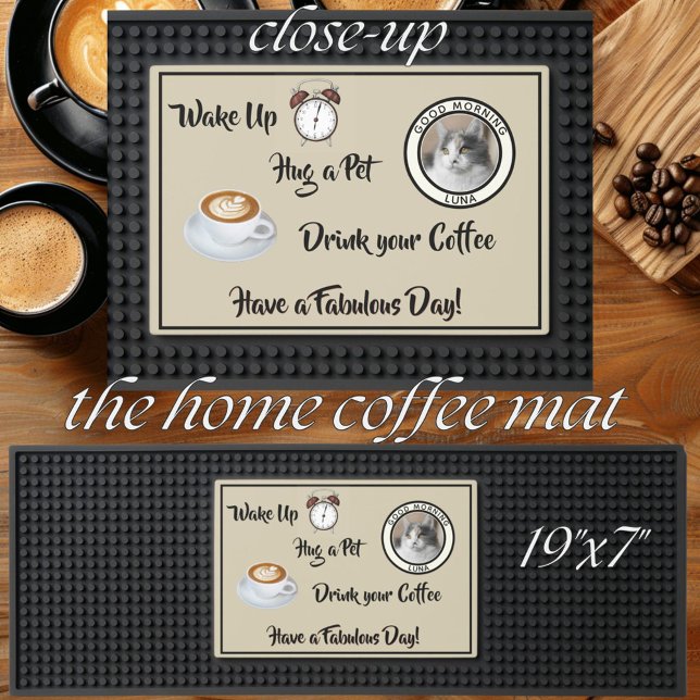 Unique Home Cat Coffee Bar Mat Pet Photo (Creator Uploaded)