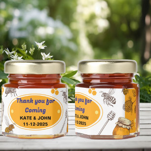 Unique Honey Bee With Customizable Text Label  Jar Favors