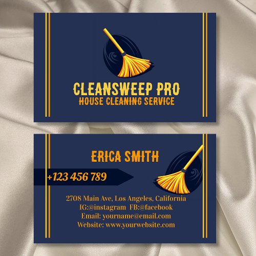 Unique House Cleaning Maid Service Logo Business Card