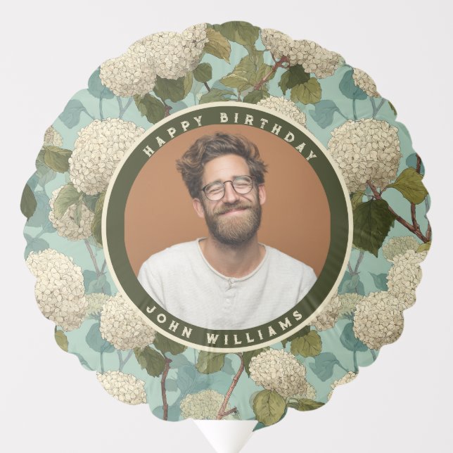 Unique Hydrangeas Photo Birthday Balloon For Every (Front)