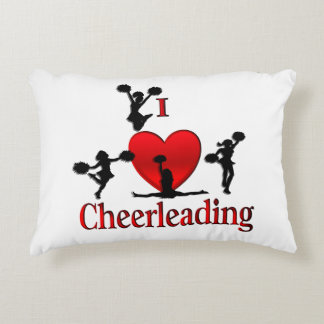 Unique I Heart Cheerleading Accent Pillow