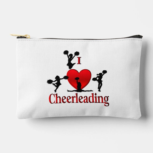 Unique I Heart Cheerleading Accessory Pouch (Front)