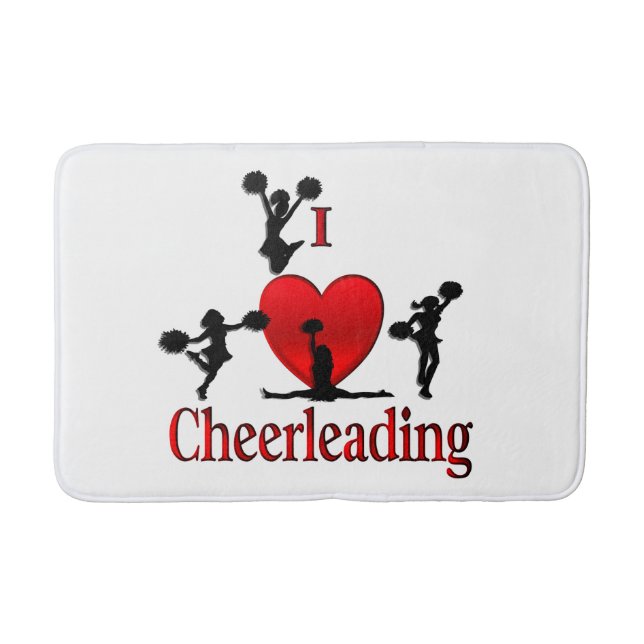 Unique I Heart Cheerleading Bath Mat (Front)