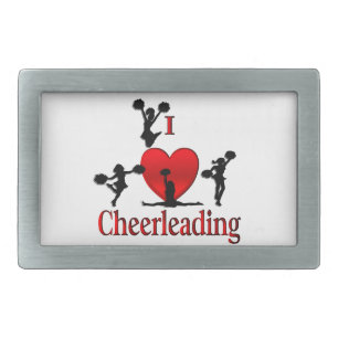 Unique I Heart Cheerleading Belt Buckle