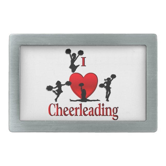 Unique I Heart Cheerleading Belt Buckle (Front)