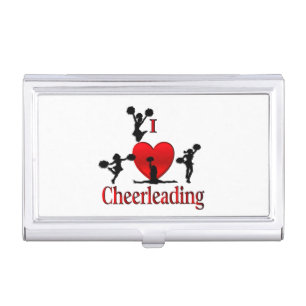 Unique I Heart Cheerleading Business Card Case