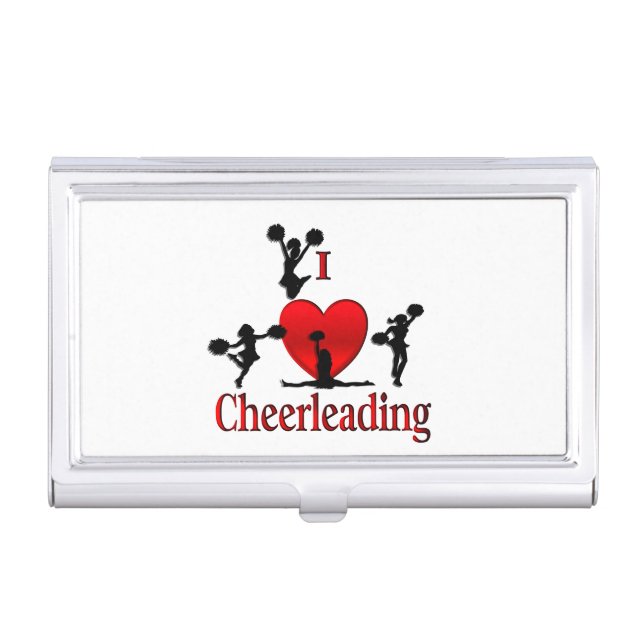 Unique I Heart Cheerleading Business Card Case (Front)