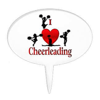 Unique I Heart Cheerleading Cake Topper