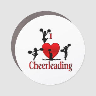 Unique I Heart Cheerleading Car Magnet