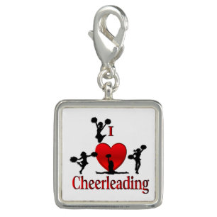 Unique I Heart Cheerleading Charm