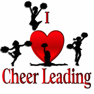 Unique I Heart Cheerleading Design Cutout