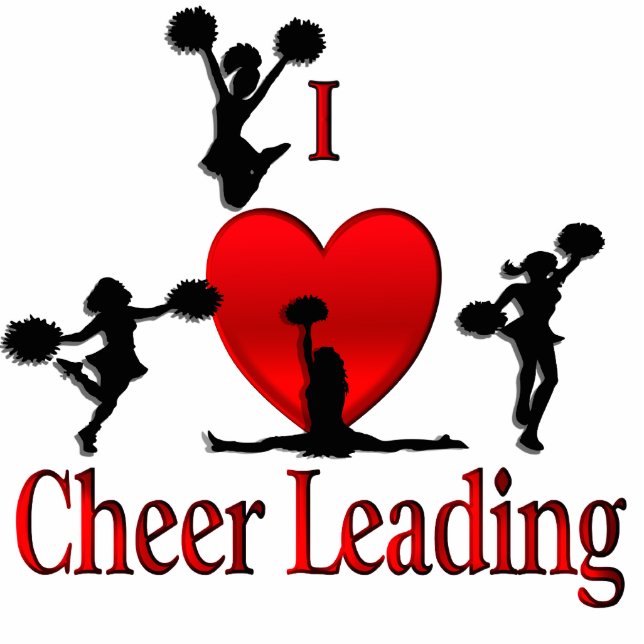 Unique I Heart Cheerleading Design Cutout (Front)