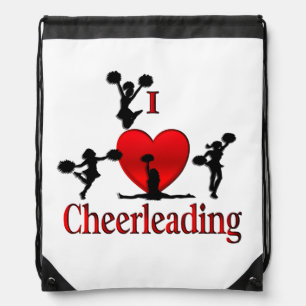 Unique I Heart Cheerleading Drawstring Bag
