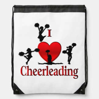 Unique I Heart Cheerleading Drawstring Bag