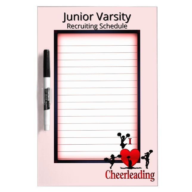 Unique I Heart Cheerleading Dry Erase Board (Front)