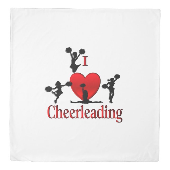Unique I Heart Cheerleading Duvet Cover (Front)