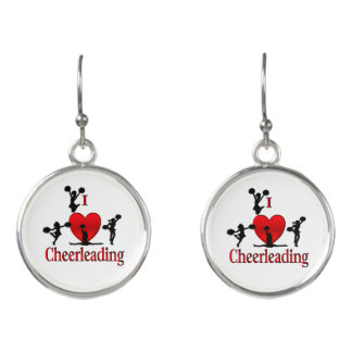 Unique I Heart Cheerleading Earrings
