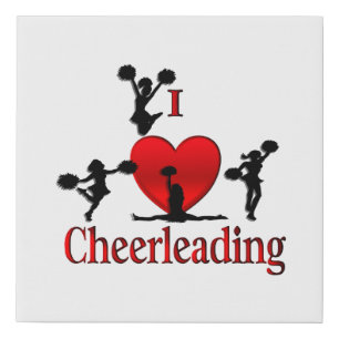 Unique I Heart Cheerleading Faux Canvas Print