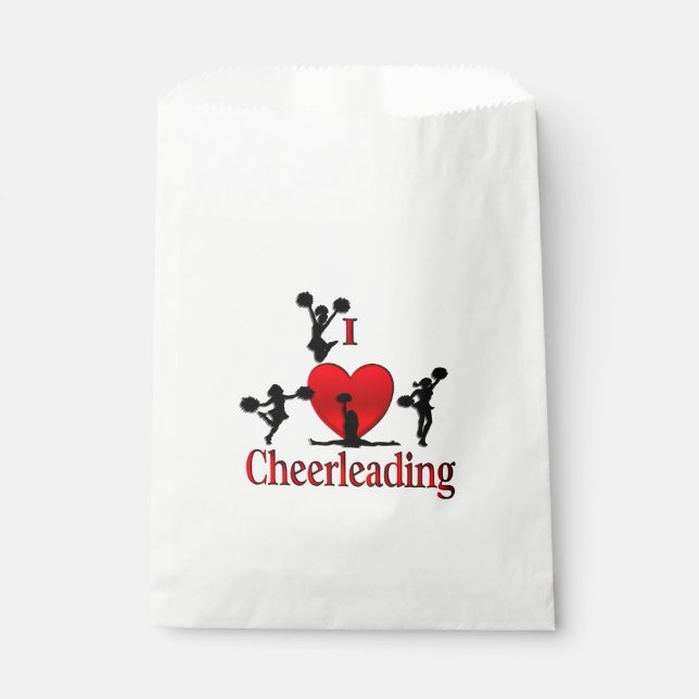 Unique I Heart Cheerleading Favor Bag (Front)